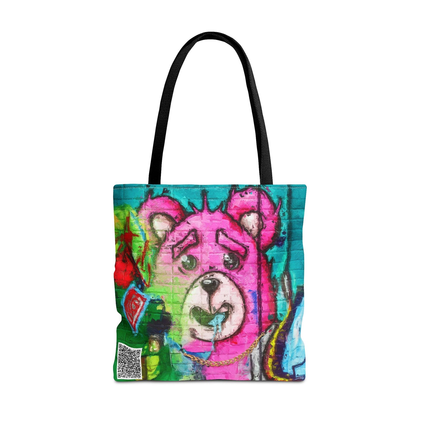 "Graffiti Pink Bear" Tote Bag