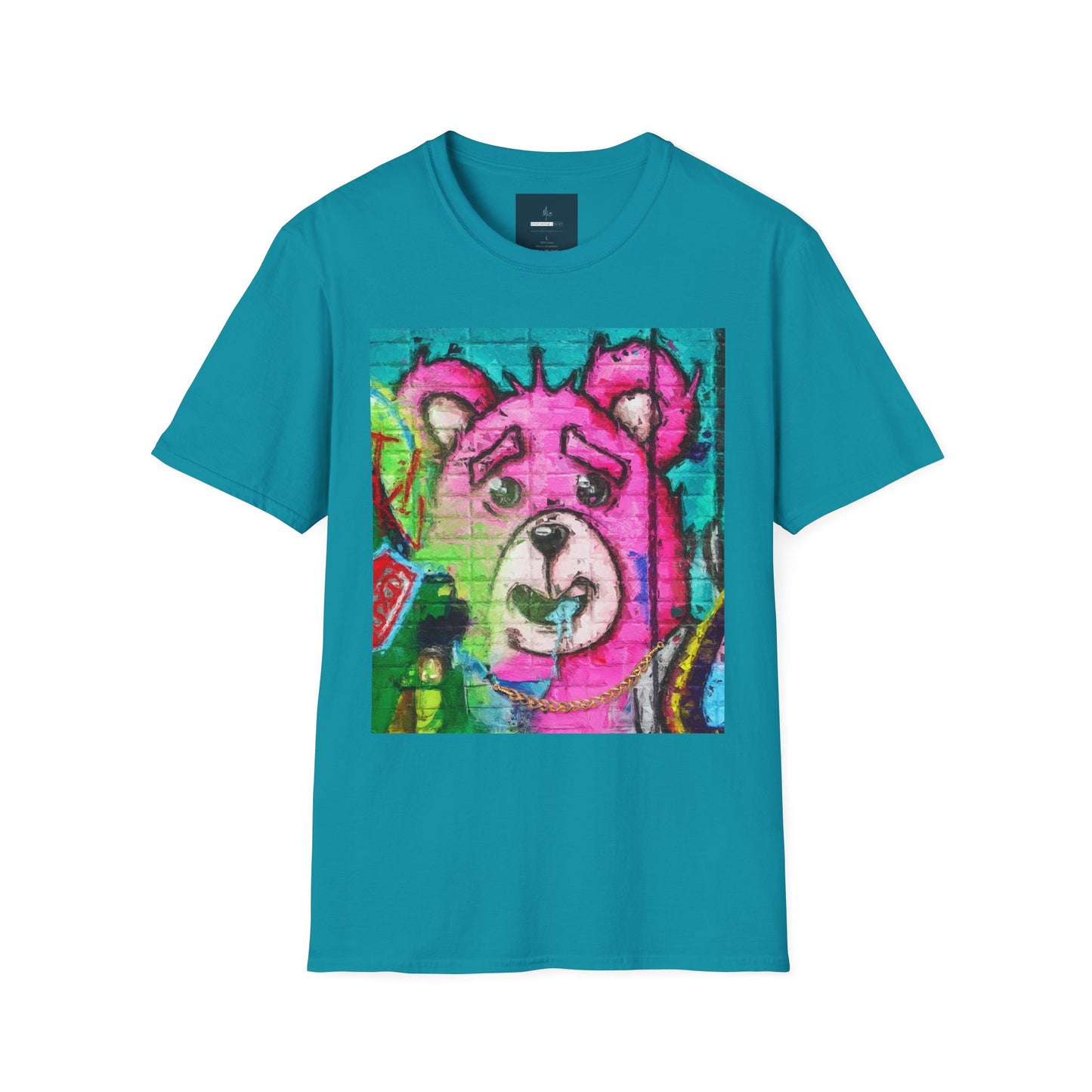 Graffiti Pink Bear Unisex T-Shirt - Artistic Fine Art Tee