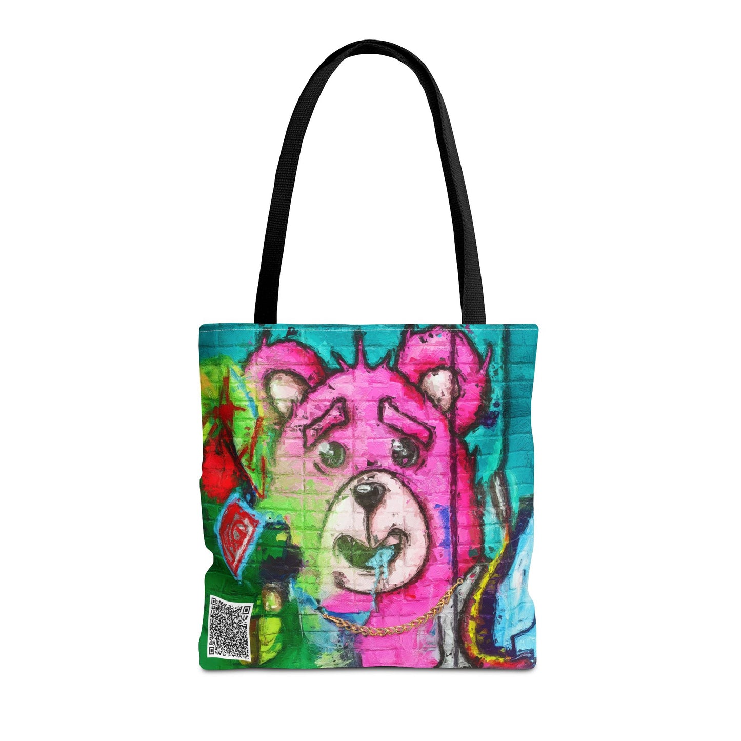 "Graffiti Pink Bear" Tote Bag