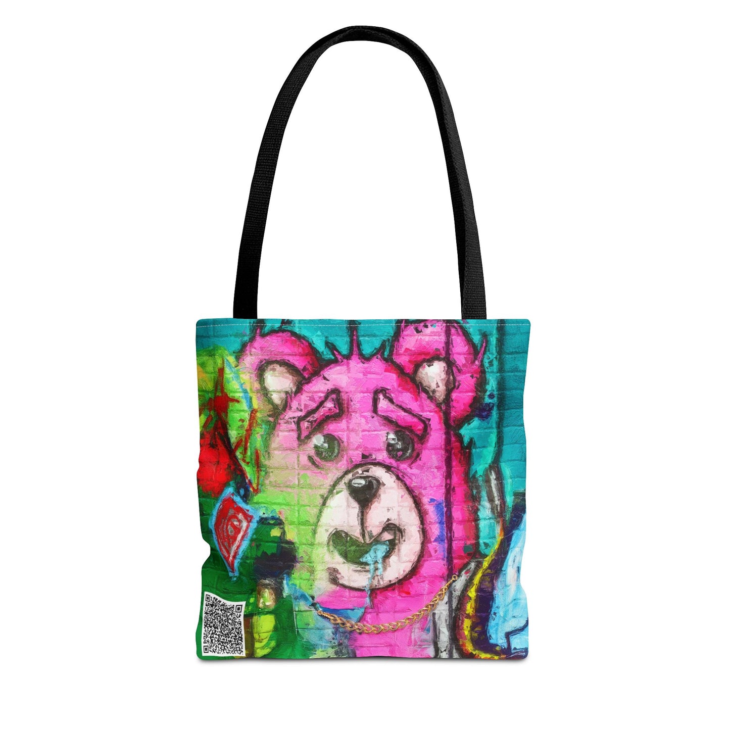 "Graffiti Pink Bear" Tote Bag