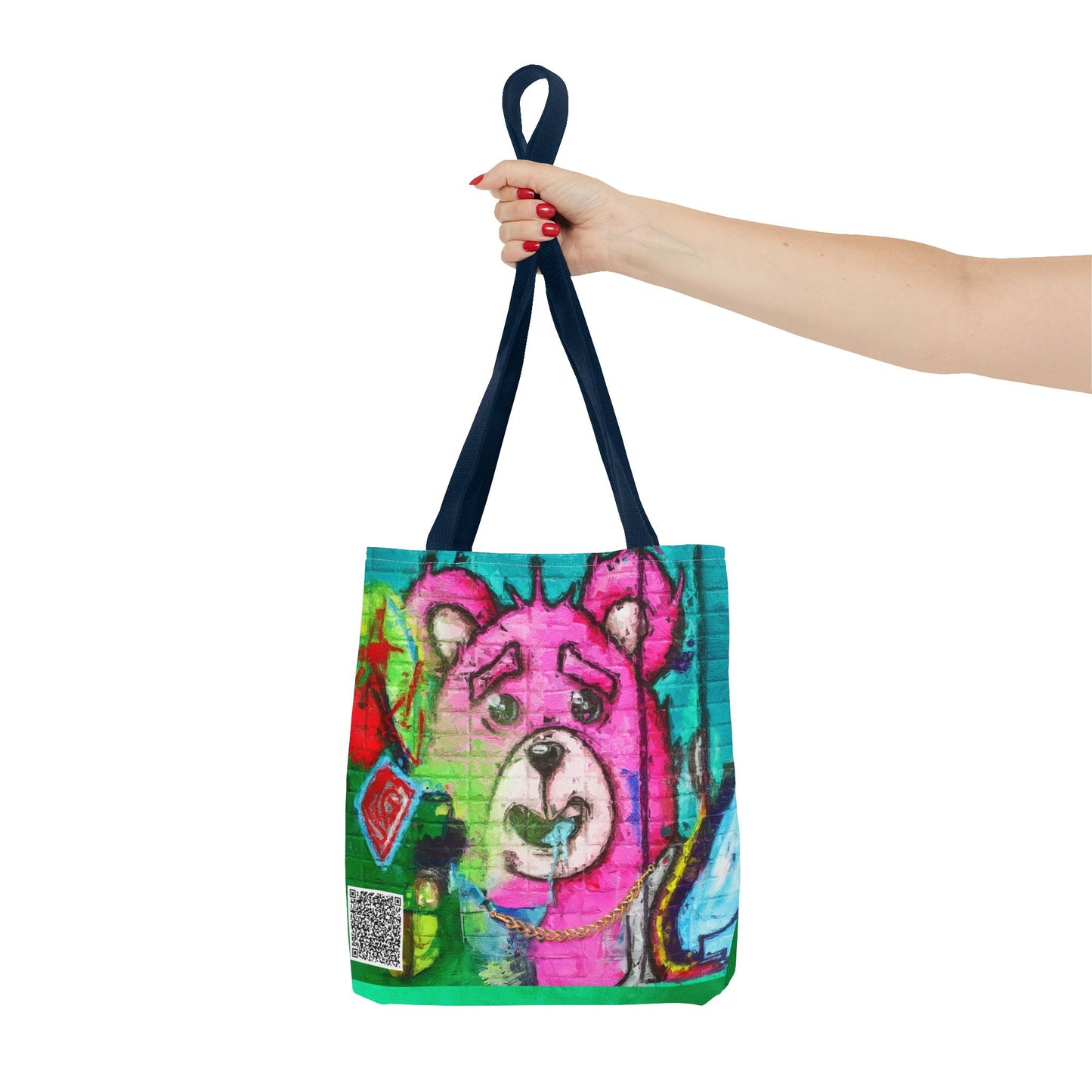 "Graffiti Pink Bear" Tote Bag