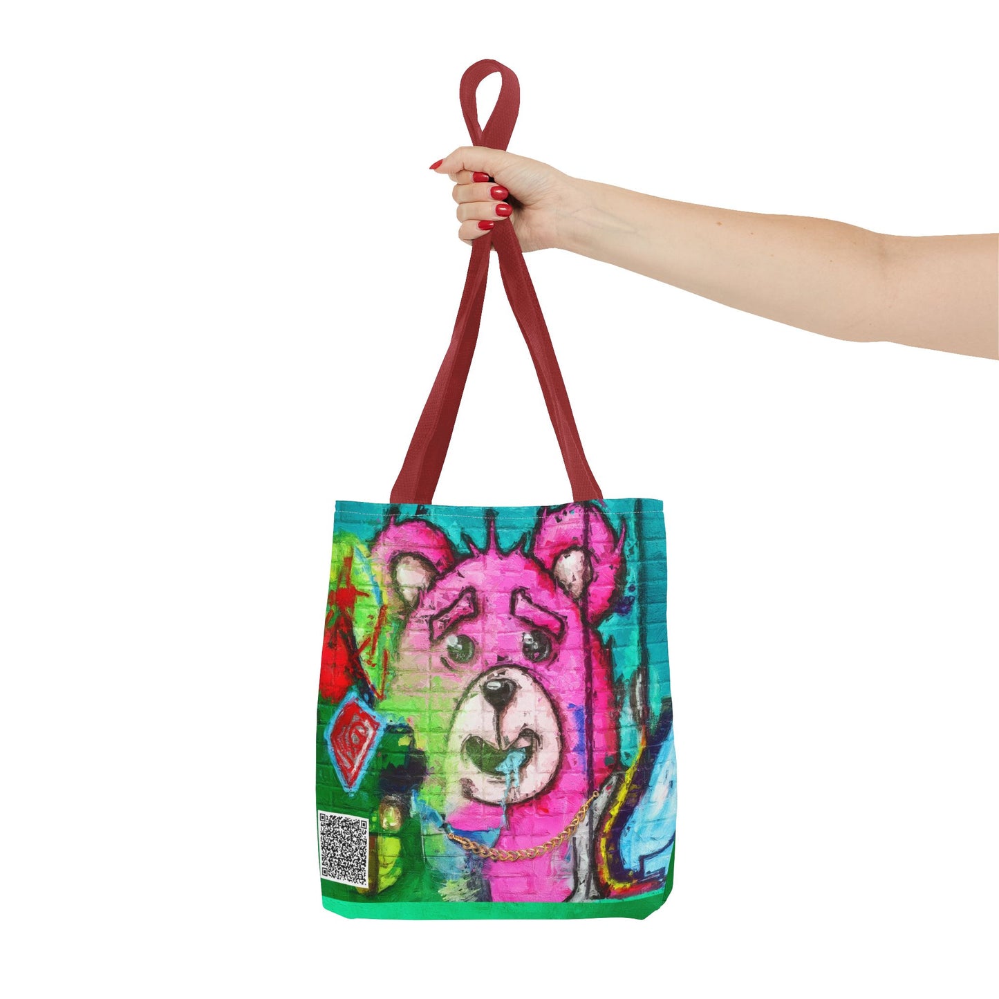 "Graffiti Pink Bear" Tote Bag