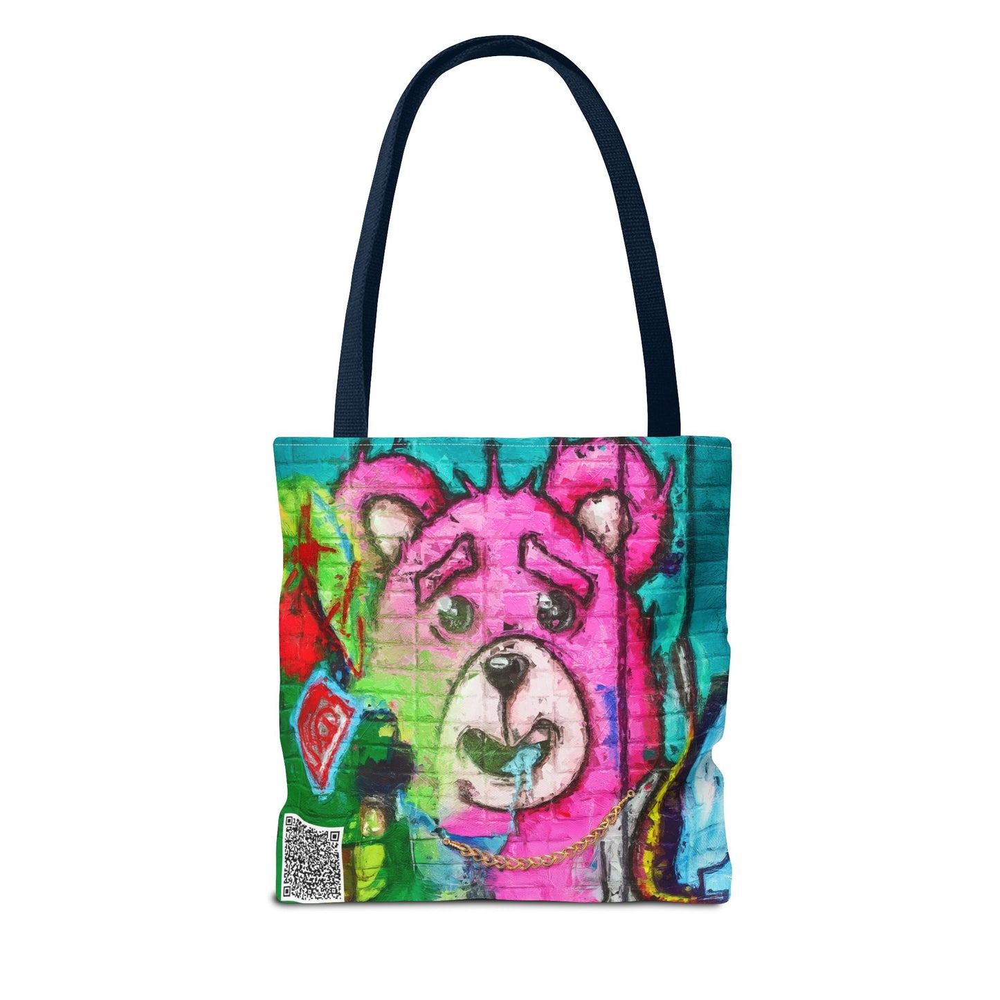 "Graffiti Pink Bear" Tote Bag