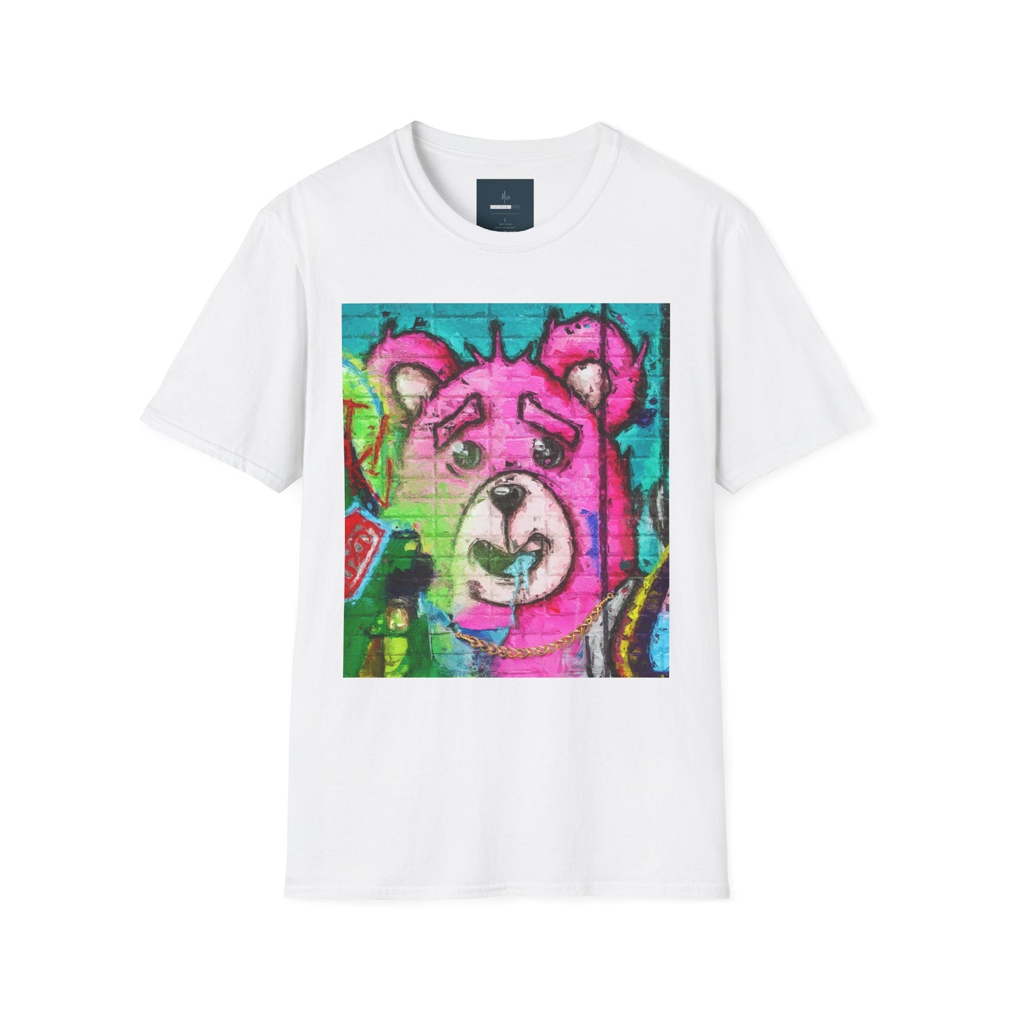 Graffiti Pink Bear Unisex T-Shirt - Artistic Fine Art Tee