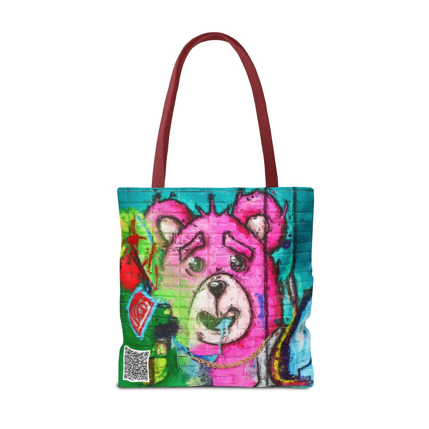 "Graffiti Pink Bear" Tote Bag