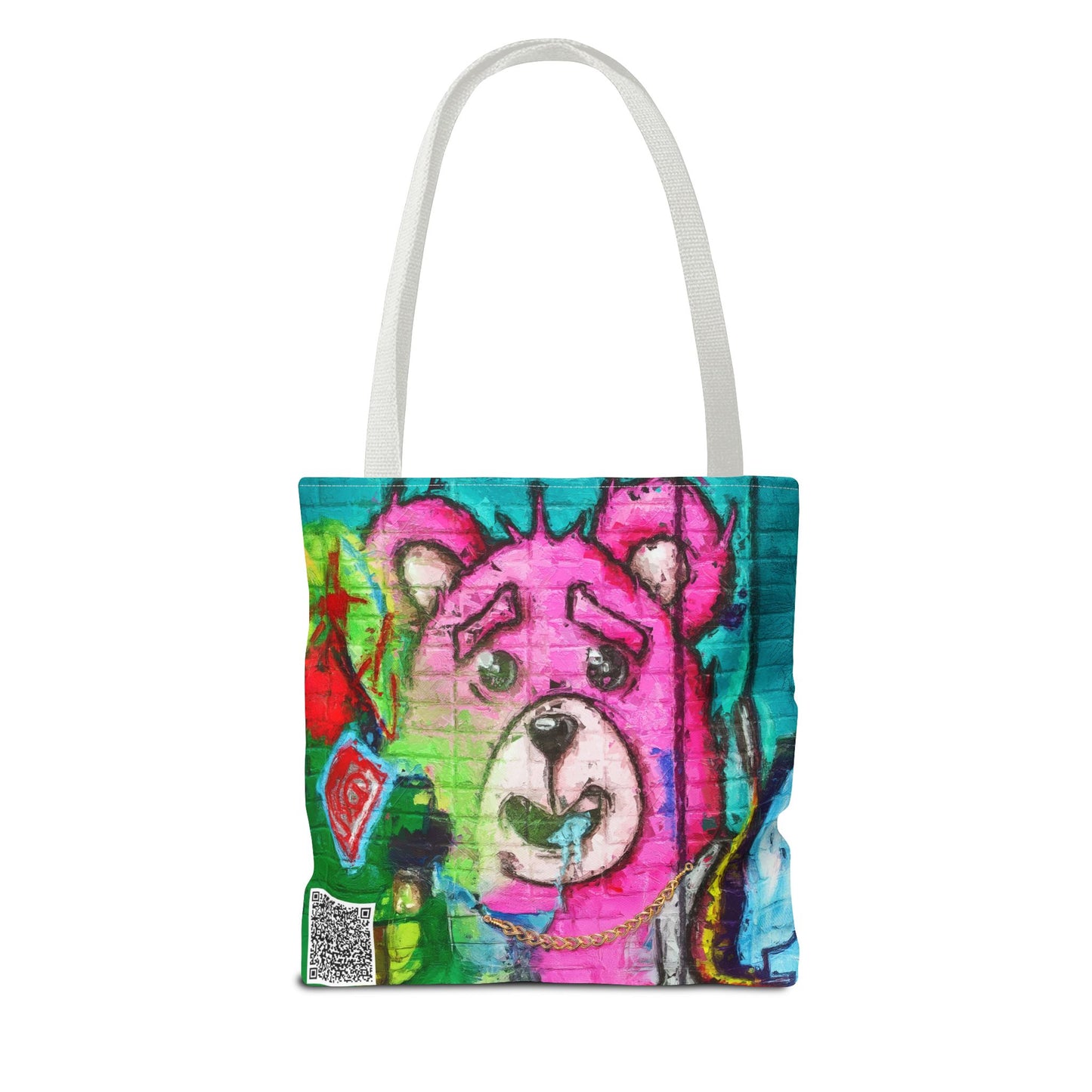 "Graffiti Pink Bear" Tote Bag