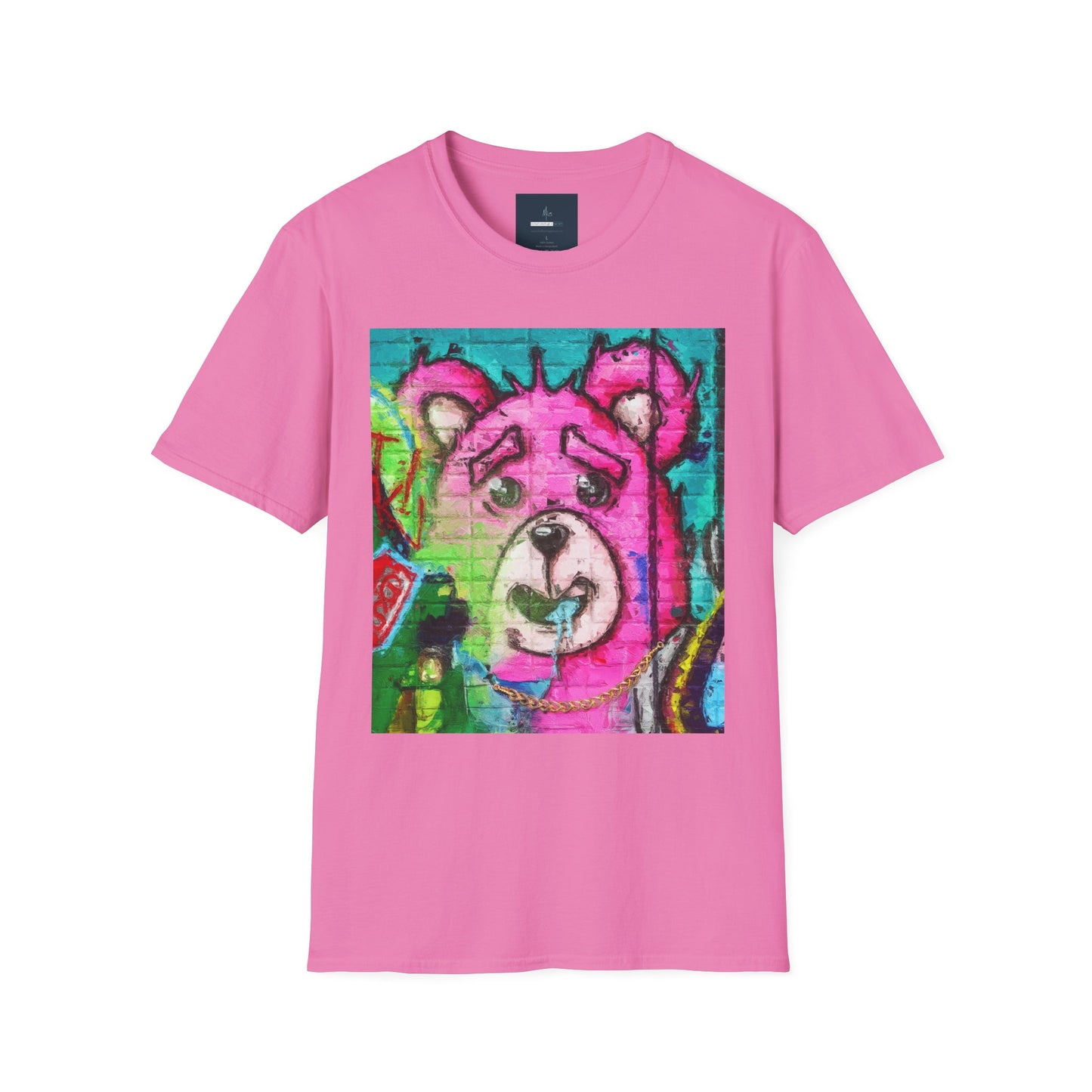 Graffiti Pink Bear Unisex T-Shirt - Artistic Fine Art Tee