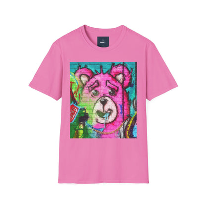 Graffiti Pink Bear Unisex T-Shirt - Artistic Fine Art Tee