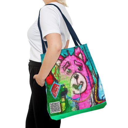 "Graffiti Pink Bear" Tote Bag
