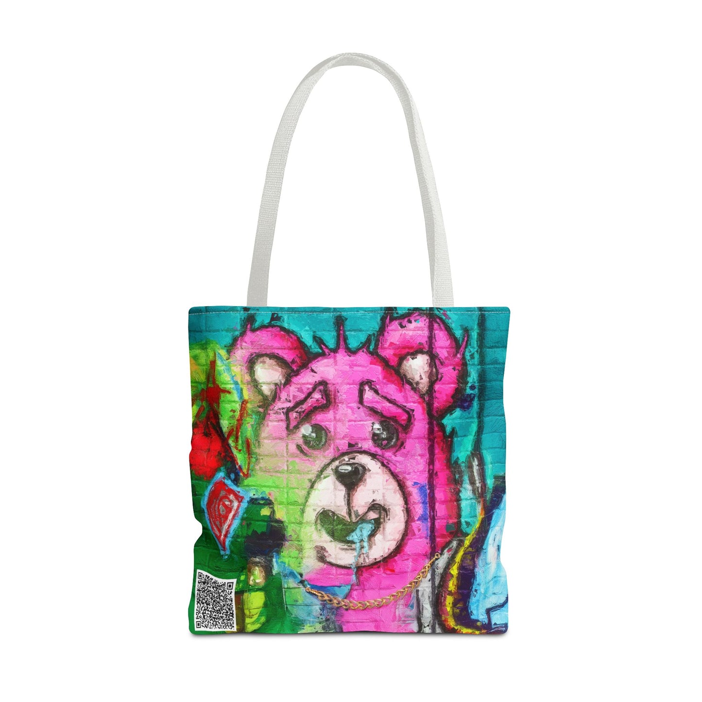 "Graffiti Pink Bear" Tote Bag