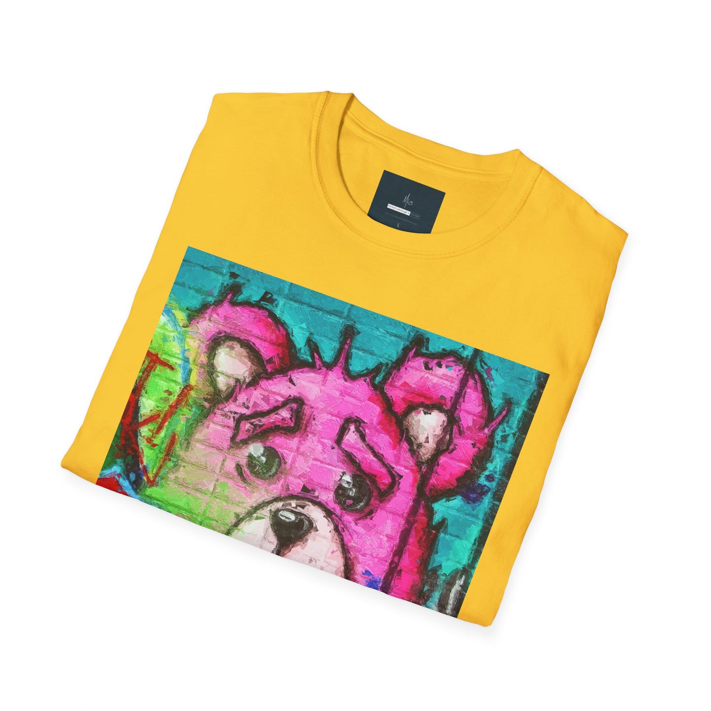 Graffiti Pink Bear Unisex T-Shirt - Artistic Fine Art Tee