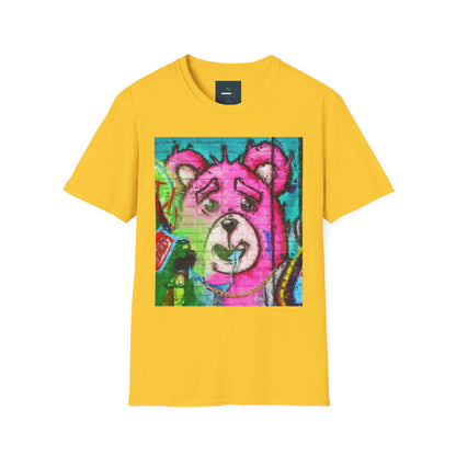 Graffiti Pink Bear Unisex T-Shirt - Artistic Fine Art Tee