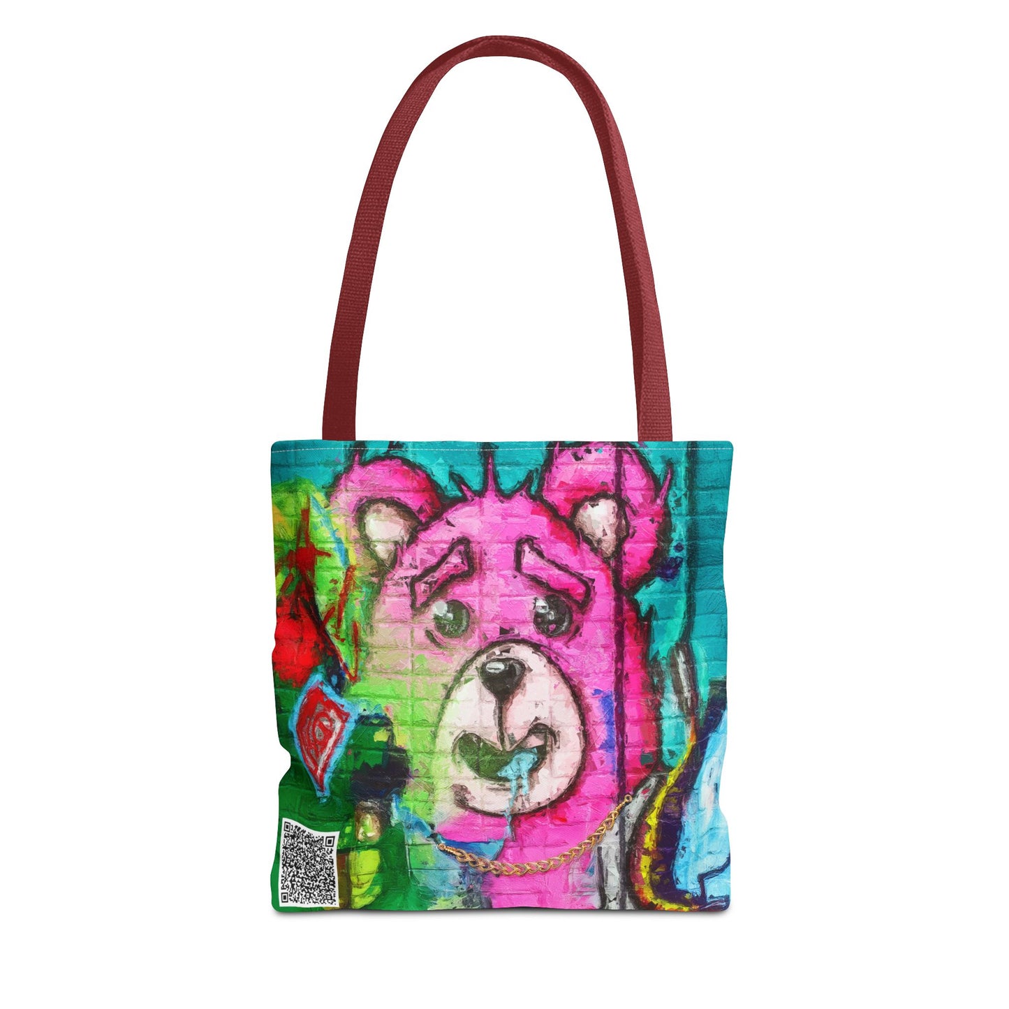 "Graffiti Pink Bear" Tote Bag