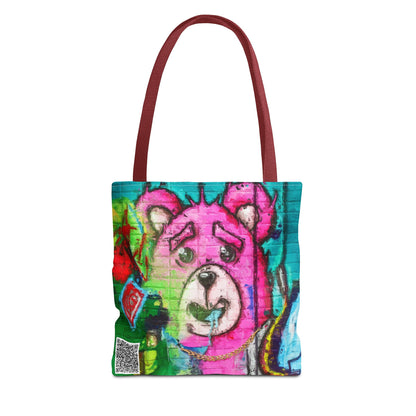 "Graffiti Pink Bear" Tote Bag