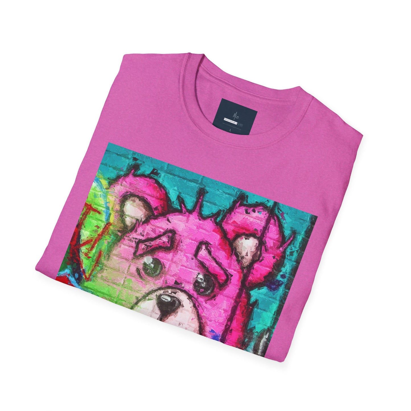 Graffiti Pink Bear Unisex T-Shirt - Artistic Fine Art Tee
