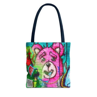 "Graffiti Pink Bear" Tote Bag
