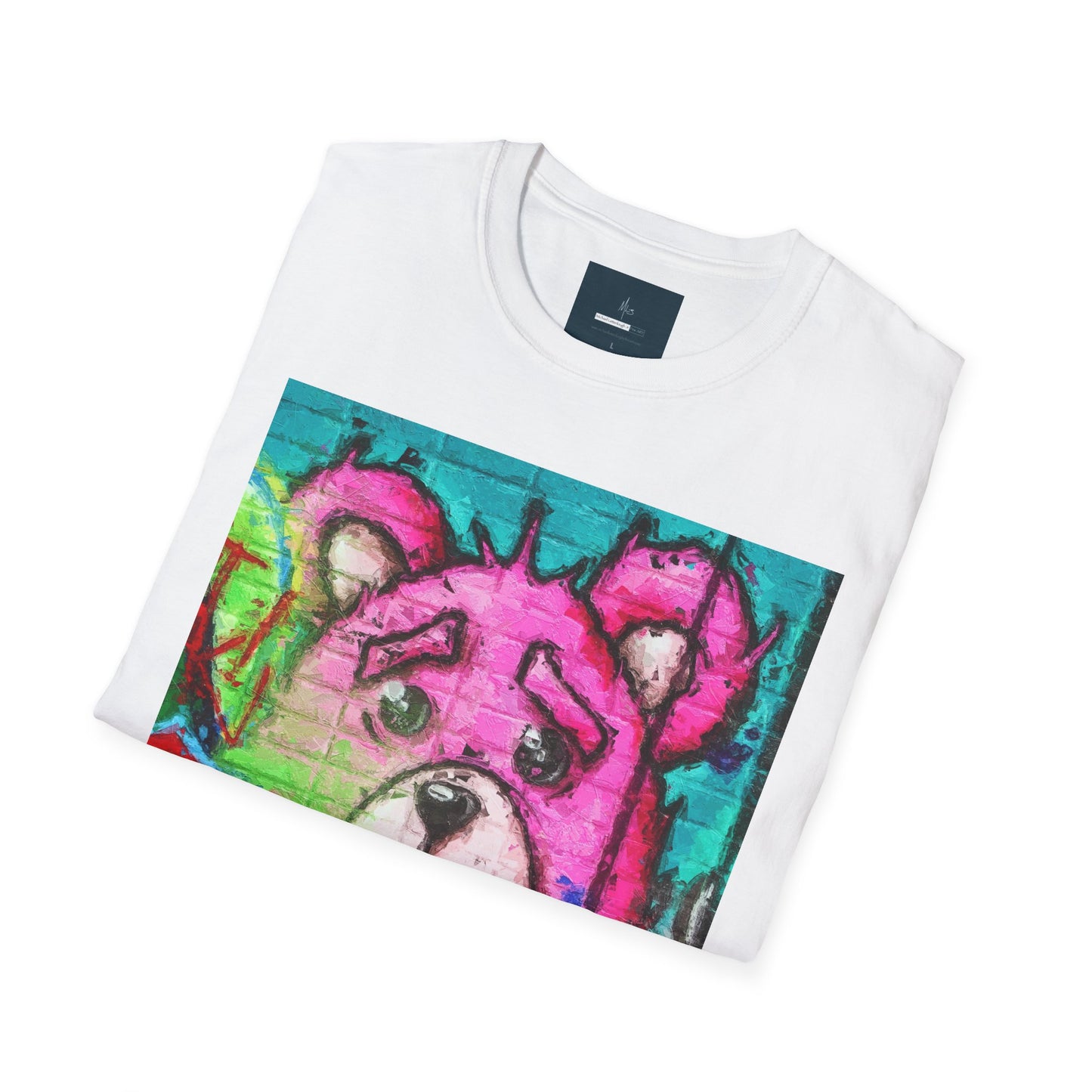 Graffiti Pink Bear Unisex T-Shirt - Artistic Fine Art Tee