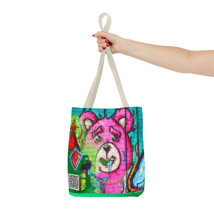 "Graffiti Pink Bear" Tote Bag