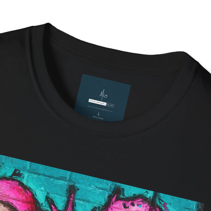 Graffiti Pink Bear Unisex T-Shirt - Artistic Fine Art Tee