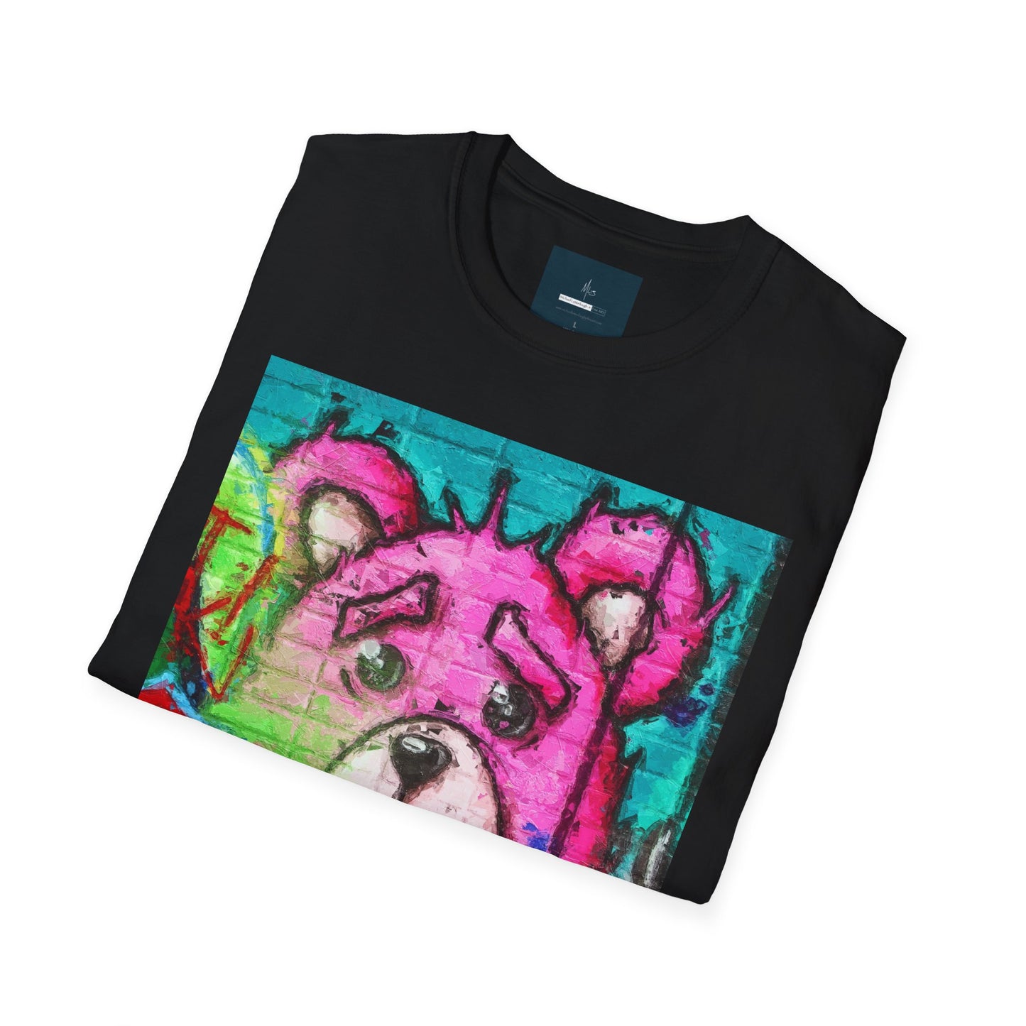 Graffiti Pink Bear Unisex T-Shirt - Artistic Fine Art Tee