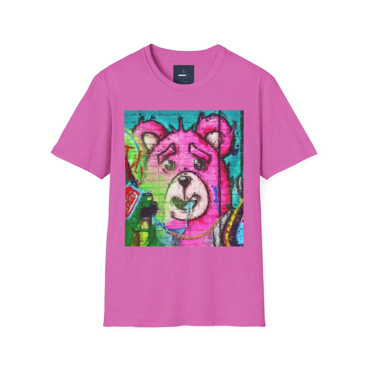 Graffiti Pink Bear Unisex T-Shirt - Artistic Fine Art Tee
