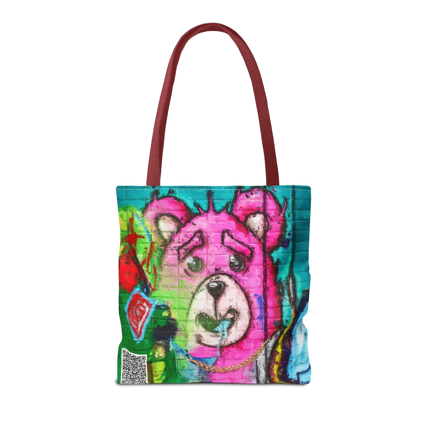 "Graffiti Pink Bear" Tote Bag