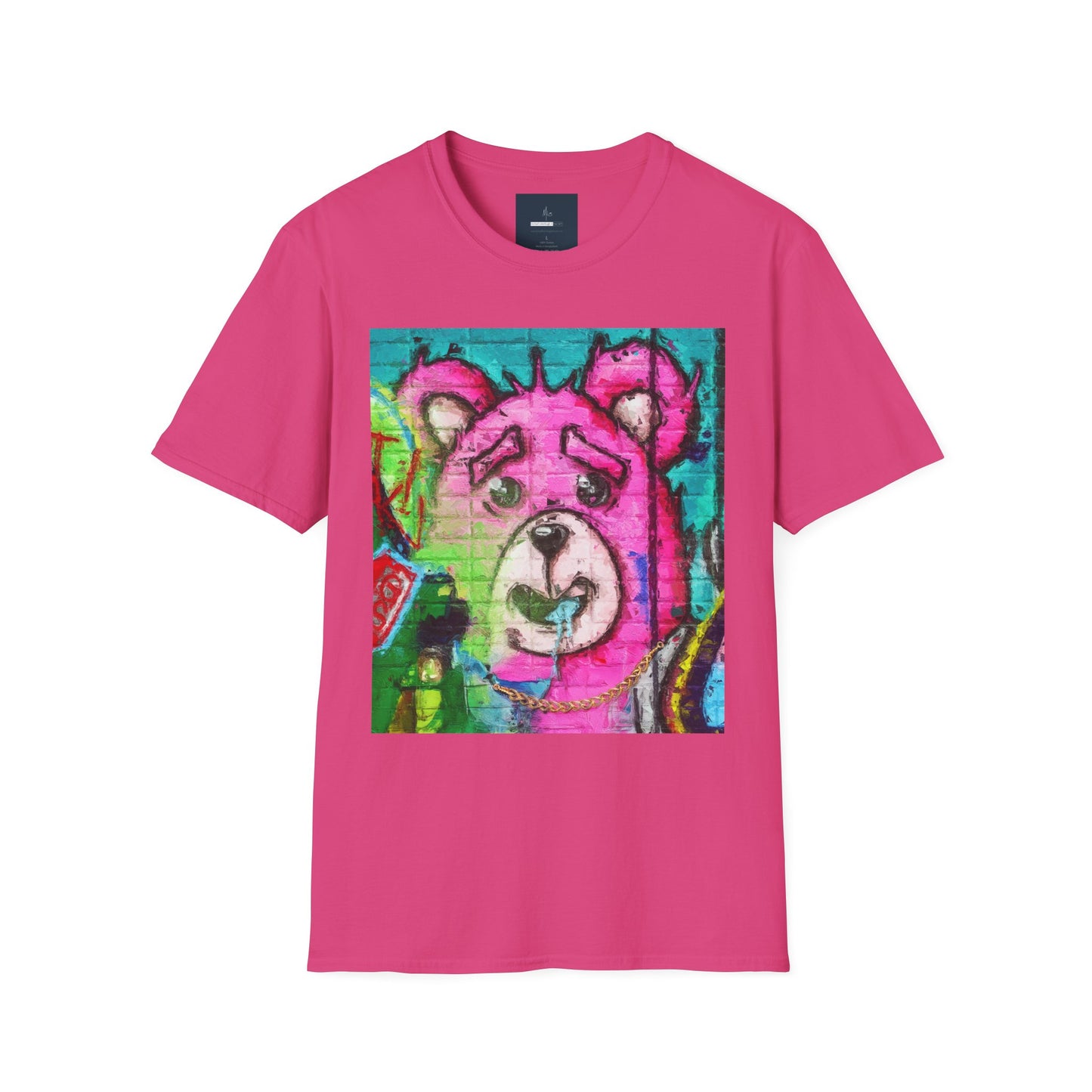 Graffiti Pink Bear Unisex T-Shirt - Artistic Fine Art Tee