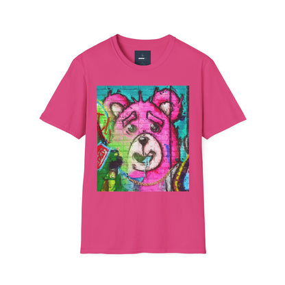 Graffiti Pink Bear Unisex T-Shirt - Artistic Fine Art Tee