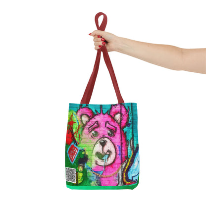 "Graffiti Pink Bear" Tote Bag