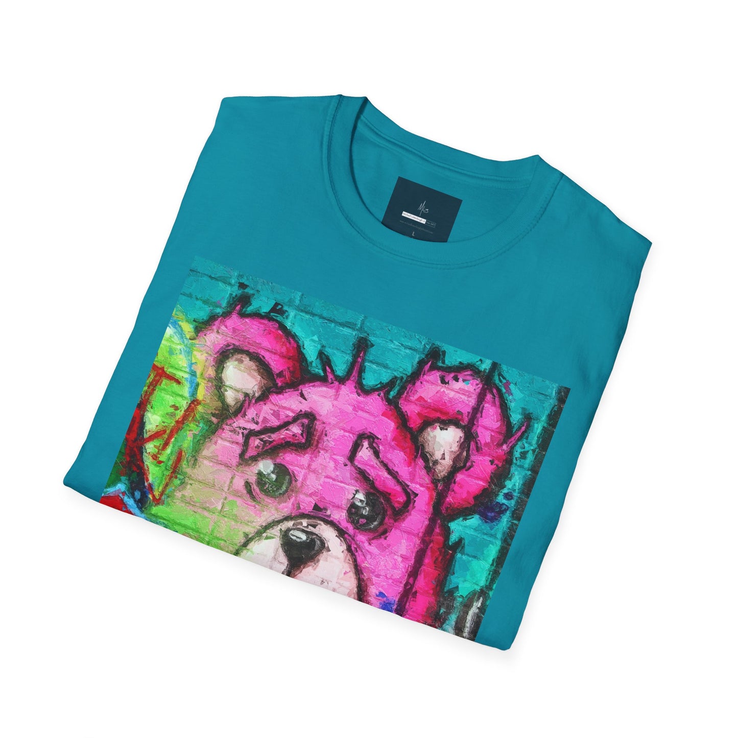 Graffiti Pink Bear Unisex T-Shirt - Artistic Fine Art Tee