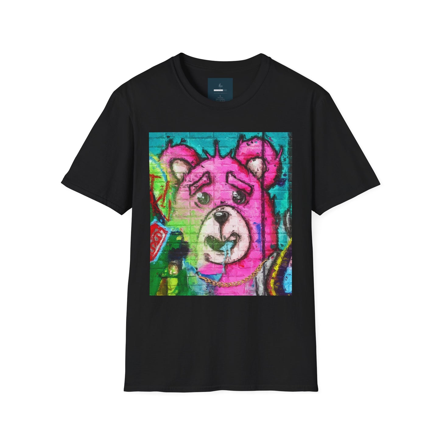 Graffiti Pink Bear Unisex T-Shirt - Artistic Fine Art Tee