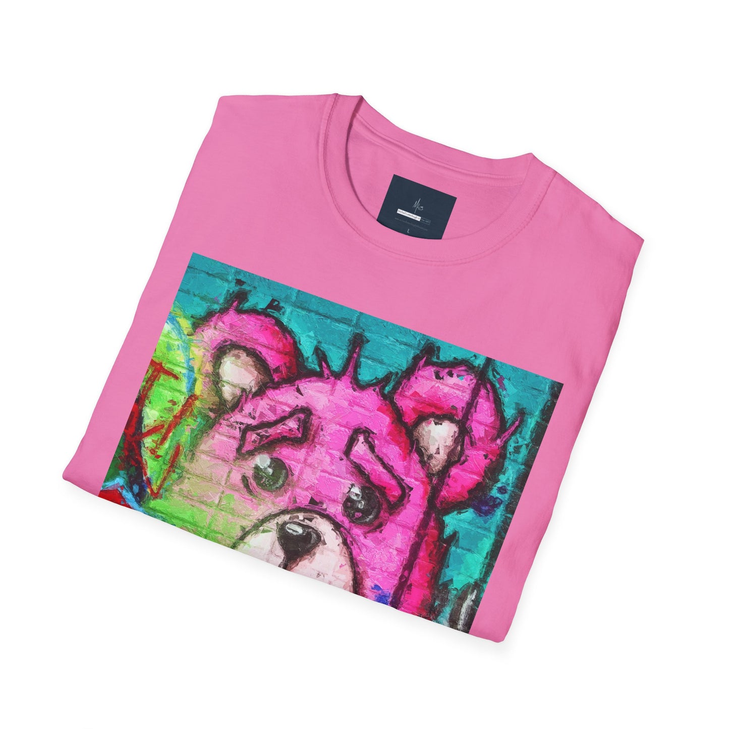 Graffiti Pink Bear Unisex T-Shirt - Artistic Fine Art Tee