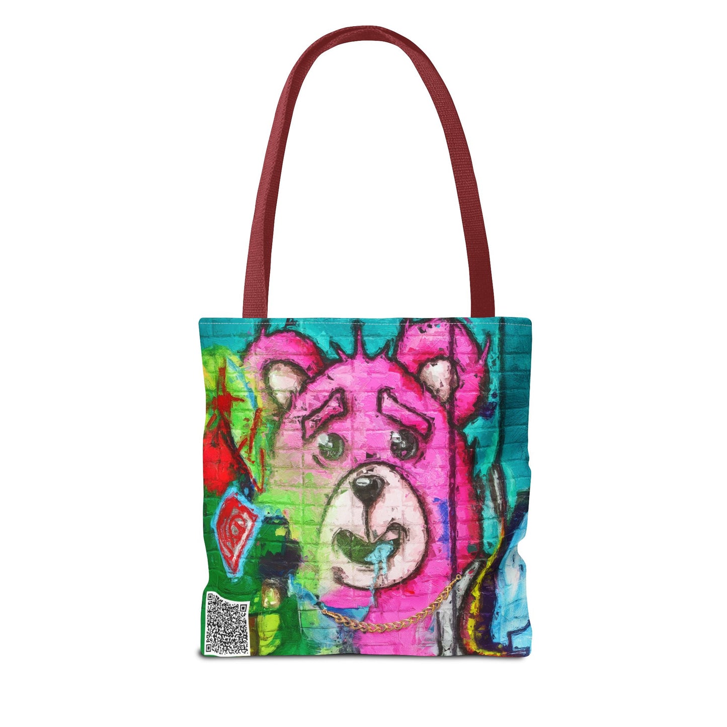 "Graffiti Pink Bear" Tote Bag