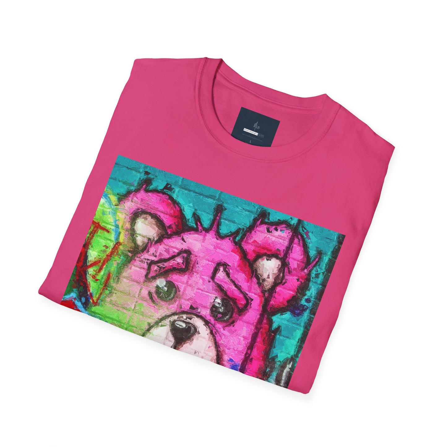 Graffiti Pink Bear Unisex T-Shirt - Artistic Fine Art Tee